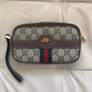 GG Supreme Monogram Ophidia Phone Case Wristlet